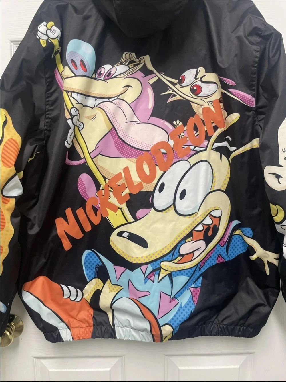 Members Only x Nickelodeon SpongeBob Rugrats Fleece Lined Jacket XXL Hooded Blac
